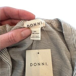 DONNI Ribbed Open Front Cardigan Gray One Size Soft Lightweight NWT